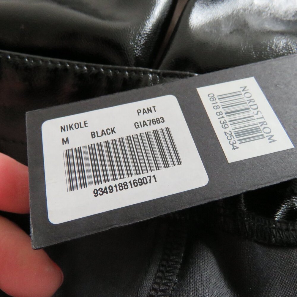 I.AM.GIA Nikole Black Faux Vegan Patent Leather Pants - Women's Size M NWT - Picture 16 of 16